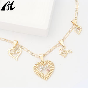 New Selling 14K galvani sierte Kupfer legierung <span class=keywords><strong>Gold</strong></span> Herz Anhänger stilvolle Mode Charms für Muttertag Geschenk - Product Image 4