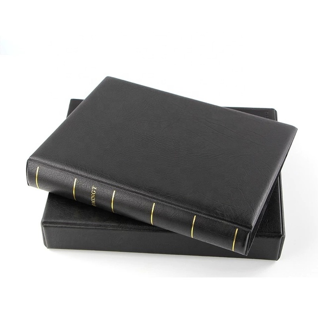 High Quality Professional PVC PU Banknote Presentation Folder for Coins Stamps Loose-leaf Thermal Binding 4 Holes Customized