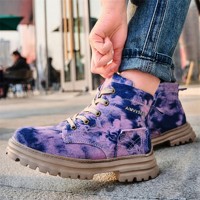 Bottes de sécurité légères unisexes AIMVVSEC à embout d'acier, respirantes, en toile, pour travaux industriels, d'usine et de construction
