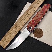 Couteau pliant VGMAX en gros avec manche en bois de burl stabilisé, couteau de poche tranchant pour le quotidien, collection cadeau