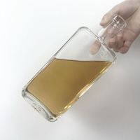 750ml Rectangulaire Plat Oblat Grand Verre Vodka Whisky Tequila Brandy clair Bouteilles en verre vides