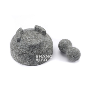 Juego de mortero y Maja de granito de Venta caliente <span class=keywords><strong>Molcajete</strong></span> <span class=keywords><strong>Guacamole</strong></span> Bowl Molinillo de piedra natural - Product Image 6