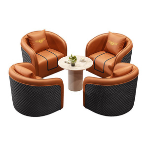 <b>Office</b> <b>Sofa</b> Set PU Leather High-Density Sponge Commercial Living Room Meeting Furniture Nordic Style Light Luxury Design - Product Image 5