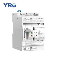 Contrôleur ATS Générateur YRO YRQ4PC-63 4P, Commutateur de Transfert Automatique Double Alimentation (ATS) sur Rail DIN 63A 4P pour Armoire 4 Voies