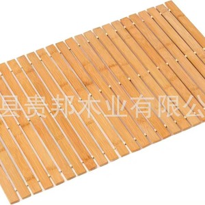 Alfombra de baño de bambú rectangular antideslizante para uso doméstico, alfombra de ducha para ancianos y niños, color sólido, cuidado de lavado a mano - Product Image 3