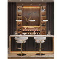 Led personnalisées pour la maison MIni Bar Comptoir Design Luxueux Marbre translucide Commercial Restaurant Meubles Bar Design d'intérieur