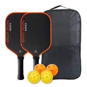 Set di racchette da Pickleball in fibra di carbonio personalizzato Pro in fibra di carbonio da 2 USAPA con racchette da Padel in fibra di vetro