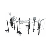 Équipement de fitness commercial extérieur multifonctionnel en acier pour aire de jeux, station d'entraînement de calisthénie pour adultes