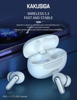 Headset Nirkabel KSC-1112 LEDI TWS True Wireless dengan Peredam Kebisingan ENC, Harga Grosir, Ear Bud, Baterai Tahan Lama, Suara Berkualitas