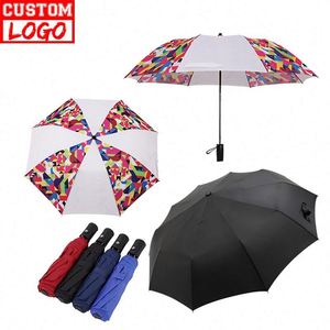 Parapluie portable en nylon de haute qualité à 3 plis avec poignée en plastique, cadeau promotionnel personnalisé pour entreprise - Product Image 3