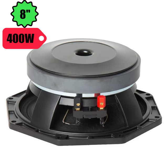 8" Midrange Speaker with Paper Cone 200-400W, 8 Ohm for Clear and Powerful Sound