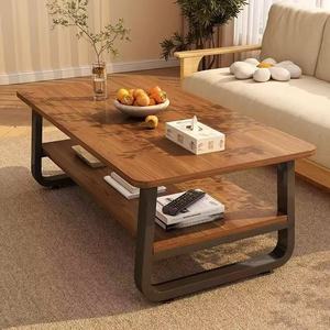 Mini sofá cuadrado de madera moderno, mesa auxiliar, rectángulo duradero, sala de estar Simple, mesa de centro de té para casa pequeña, casa de alquiler fácil - Product Image 4