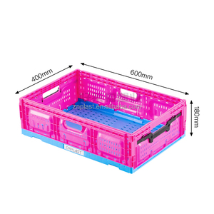 Contenitore Pieghevole in PP per Alimenti, Casse Impilabili Ventilate con Rete per Trasporto di Verdura e Frutta in Magazzino - Product Image 2