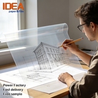 Película de Dibujo de Poliéster/PET IDEA PET Semitransparente de 75-200 micras, Tamaño Personalizado, para Dibujo Arquitectónico, CAD, Mecánico y Manual