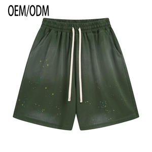 Shorts pour hommes Streetwear décontractés vintage surdimensionnés avec logo imprimé personnalisé en tissu éponge 100% coton 325 g/m² délavé à l'acide - Product Image 2