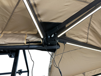 Auvent autoportant 270 degrés 4x4 tout-terrain imperméable, double couche, coque en PVC souple enduite de PU, avec éclairage LED intégré, couleur kaki, vente en gros