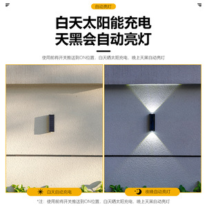 Lampe murale solaire extérieure Xinyao 5W, étanche, pour jardin, patio, balcon, façade - Product Image 2