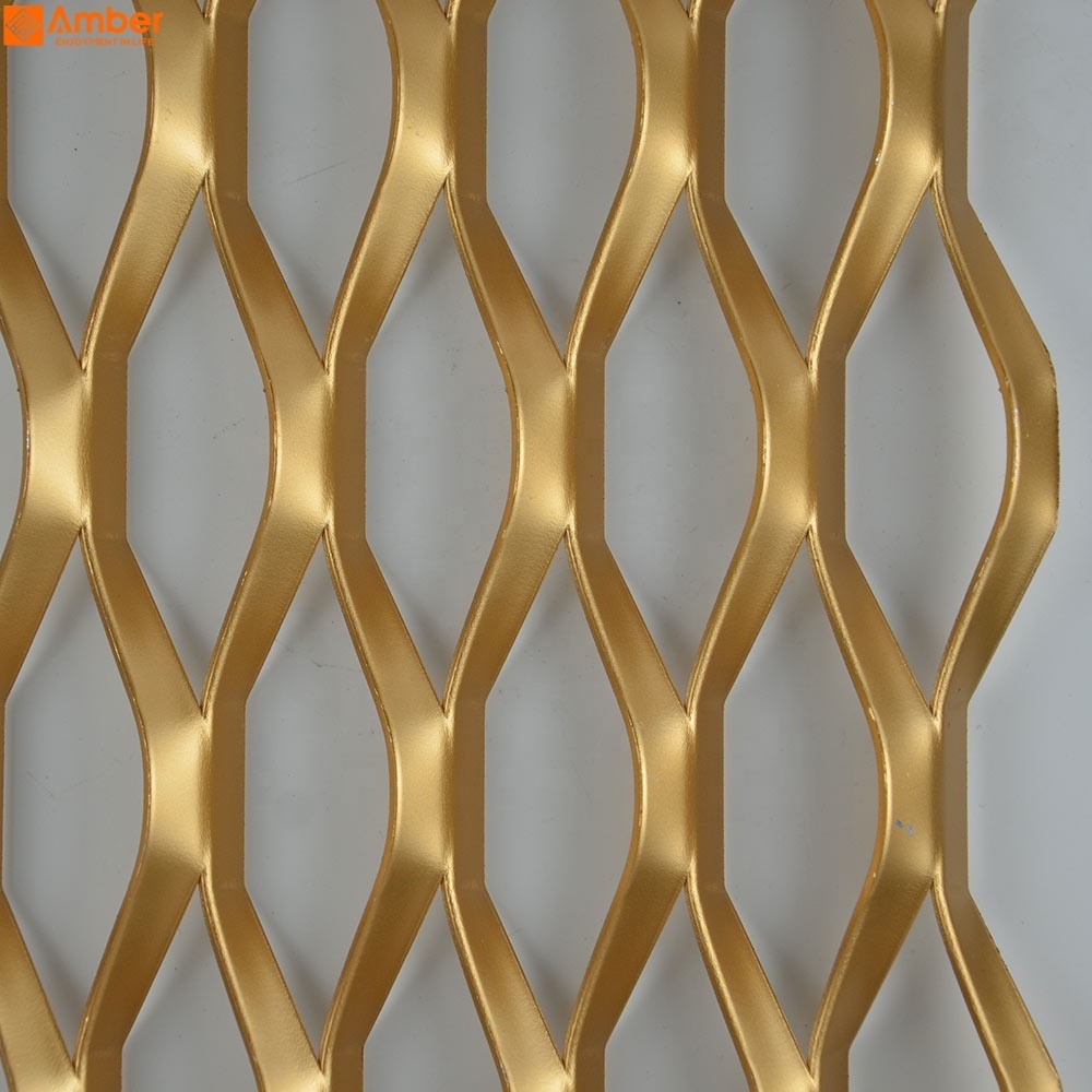Diamond Shape 1060 3003 5052 Aluminum Sheet Aluminum Expanded Metal Mesh for Facade & Interior Room Dividers