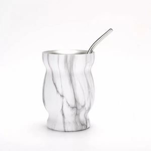 Curved Body Stainless Steel Insulated Tumbler Light Weight Home Office <b>Mug</b> - Product Image 1