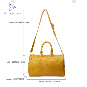 Bolsa de Viaje de Cuero de Gran Capacidad, Bolsa de Gimnasio Cruzada de Fin de Semana, Decoración de Diamantes para Mujer, Bolsa de Viaje Personalizada para Hombre - Product Image 3