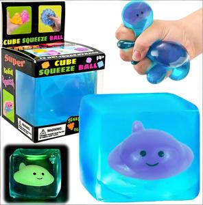 Jouets sensoriels anti-stress extensibles et compressibles en TPR à la maltose, qui brillent dans le noir, en forme de cube de glace animalier, avec paillettes, pour enfants, 2026 - Product Image 3
