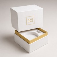 Boîte cadeau à base rigide avec couvercle à texture de roseau et bordure or blanc, impression personnalisée, robuste, recyclable, qualité supérieure, vente en gros, directement de l'usine