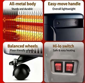 Calentador Eléctrico Infrarrojo <span class=keywords><strong>de</strong></span> Cuarzo Independiente <span class=keywords><strong>de</strong></span> 2000W con Protección contra Sobrecalentamiento y Calentamiento Rápido para el Hogar en Invierno - Product Image 4