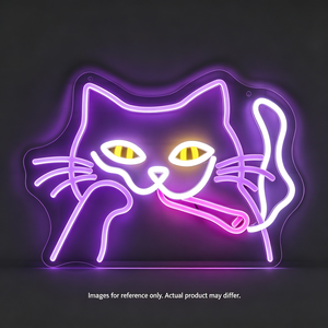 Enseigne néon LED Cool Cat, lampe murale créative en forme d'animal avec logo personnalisable, publicité et décoration intérieure pour chambre, bar, salle de jeux - Product Image 3