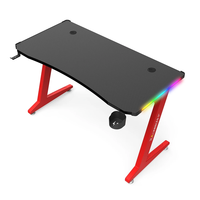 Bureau de jeu en métal à hauteur réglable Wquantum avec éclairage LED RVB pour la maison, le bureau et le salon, table d'ordinateur pour jeux électroniques