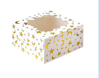 Boîte à gâteau carrée personnalisée en papier avec fenêtre transparente pour bonbons et pâtisseries