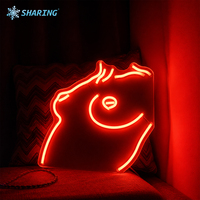 Enseigne néon LED en acrylique transparent découpée sur mesure, motif contour de fille sexy, boîte lumineuse néon murale pour club et bar