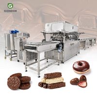 Chaîne de production de machines de moulage pour bâtonnets de gaufrettes enrobées de chocolat et biscuits trempés, avec tunnel de refroidissement, à vendre