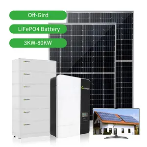 3kw 5kw 8kw 10kw 20kw 30kw solar home system pv panel set off grid solar power hybrid 3 phase solar generator