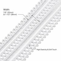 Ruban en dentelle élastique 7/8" 1-1/2" - Ruban en maille creuse à haute élasticité pour vêtements et travaux manuels - Vente en gros