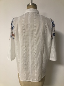 Chemisier élégant à manches régulières imprimé floral pour femme, respirant, boutonné, vente en gros 2026 - Product Image 6