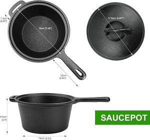 Geling khéo léo sản xuất gang osfe cảm ứng nồi đồ nấu nướng nhà bếp thiết lập thời trang màu đen nấu ăn thiết bị Chảo thiết lập - Product Image 5