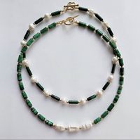 Mode luxe pierre naturelle pierre gemme papillon perle d'eau douce collier pierre perlée colliers perles coquille tour de cou pour les femmes