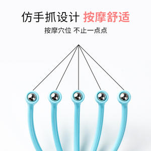 Masajeador de cabeza tipo rodillo rosa de cinco garras, peine para masaje del cuero cabelludo, herramienta manual para el cuidado de los meridianos, para aliviar el cabello y el cuero cabelludo - Product Image 4