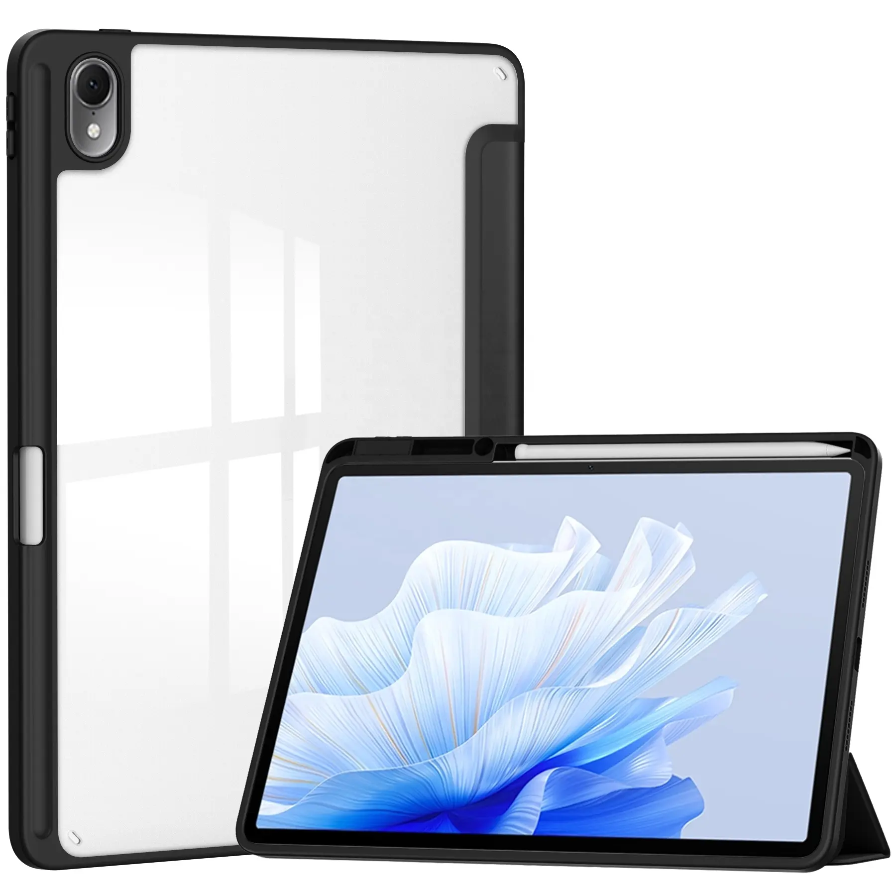 Nhà máy cho Huawei matepad không khí 11.5 inch trường hợp, 3-Fold rõ ràng Acrylic da tablet Bìa thông minh Tablet trường hợp