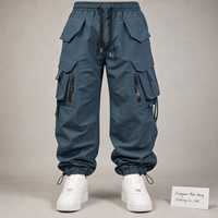 Pantalon cargo décontracté personnalisé pour homme, grande taille, coupe large, en lin imperméable, style tactique