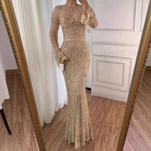 Serene Hill LA72545 <span class=keywords><strong>Abito</strong></span> da Sera Elegante a Sirena con Maniche Lunghe in Pizzo Champagne per Matrimoni e Feste - Product Image 5