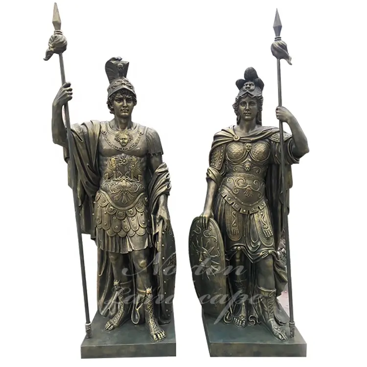 חיצוני קישוט עתיק ברונזה פליז רומי חייל חנית פסל פיסול למכירה