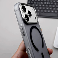 Coque Magnétique Luxe Mate Translucide Antichoc Couleur Originale pour iPhone 18 Pro Max 17 16 15 Pro avec Cadre de Protection en Métal pour Objectif