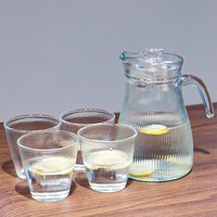 Carafe à eau en verre avec couvercle, style moderne, pour eau froide, vente en gros, prix usine, ensemble théière et bouilloire