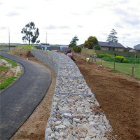Malla de Gabion Recubierta de Galfan, Jaula de Piedra Tejida para Protección de Taludes de Carreteras y Ferrocarriles