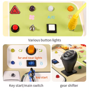 Jouet en bois Volant <span class=keywords><strong>Busyboard</strong></span> Avec Lumière Led Avec Interrupteur À Bascule En Bois Sensoriel Analogique Volant Circuit Occupé Conseil - Product Image 5