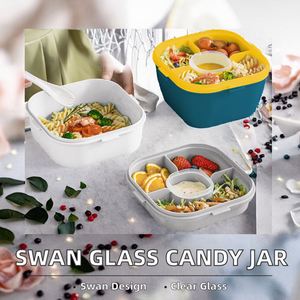 Pot à bonbons en verre moderne en forme de cygne, avec couvercle à clip, prix de gros, écologique, sûr pour les aliments, pour cuisine et fêtes - Vente chaude - Product Image 2