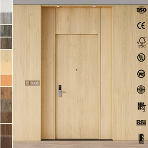 Porte coupe-feu en placage de noyer HPL homologuée UL américaine pour suite d'hôtel haut de gamme, porte HPL ignifuge en bois - Product Image 4