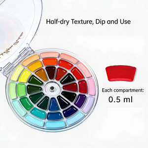 Set de Acuarelas, 36 Colores, Paleta Giratoria, Pintura de <span class=keywords><strong>Acuarela</strong></span> Sólida Opaca Portátil - Product Image 1