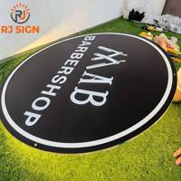 Enseigne lumineuse LED 3D personnalisée en acrylique, enseigne néon rétroéclairée pour salon de coiffure, barbier, vitrine, décoration murale